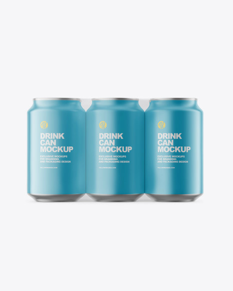 6 Pack Matte Cans Mockup