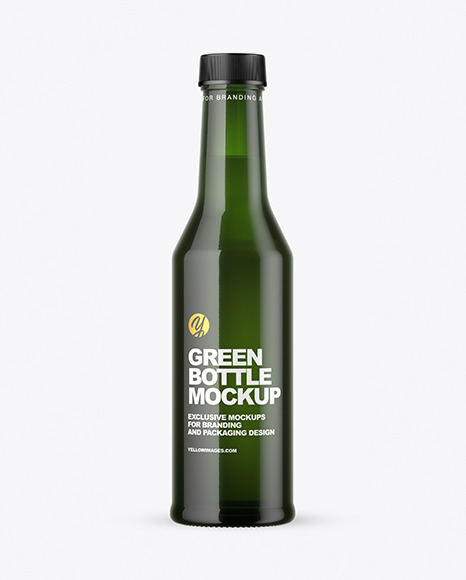 Green Glass Bottle Mockup