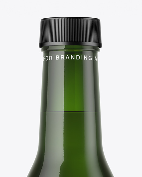 Green Glass Bottle Mockup PSD #2