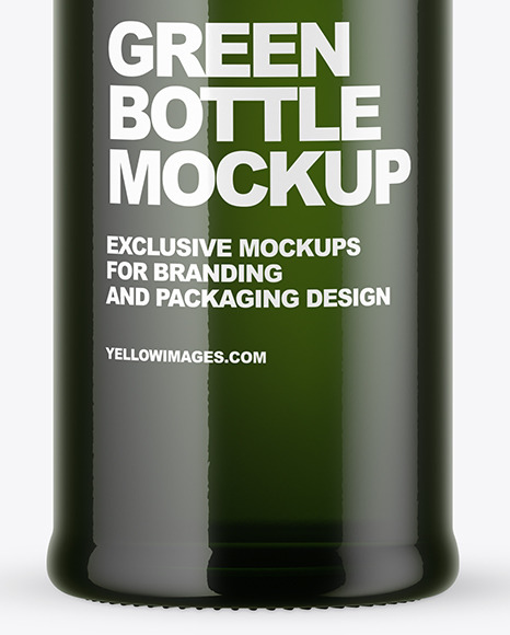 Green Glass Bottle Mockup PSD #1