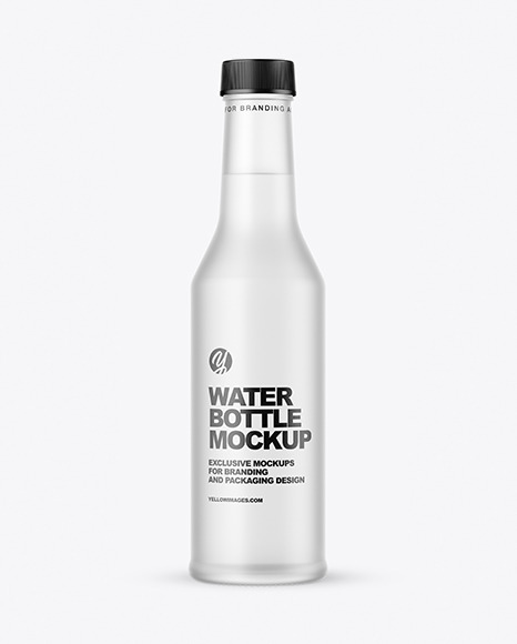Frosted Glass Water Bottle Mockup
