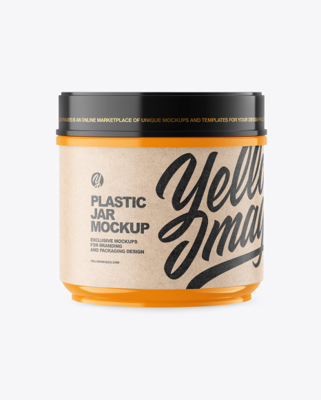 Plastic Glossy Jar Mockup PSD #3