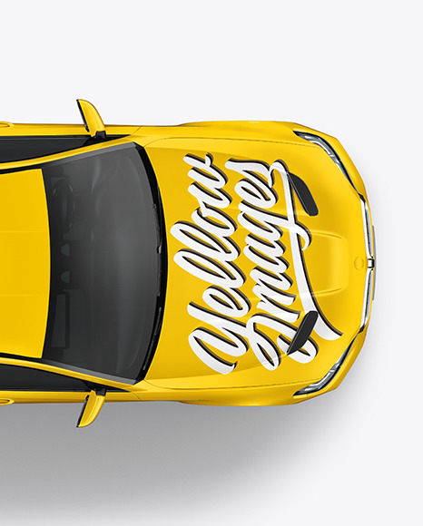 Executive Car Mockup   Top View PSD #4
