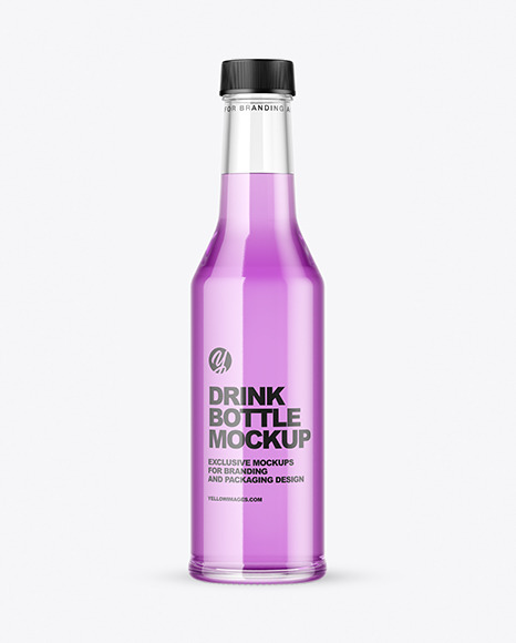 Clear Glass Drink Bottle Mockup
