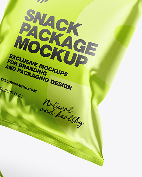 Two Glossy Metallic Snack Packages Mockup PSD #5
