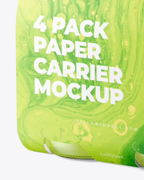 4 Drink Bottles Pack Paper Carrier Mockup PSD #5