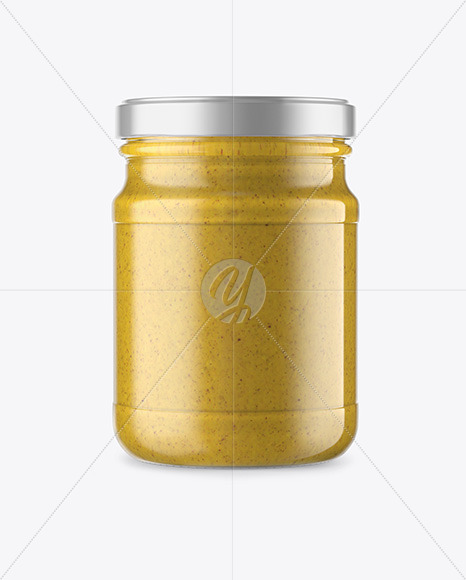 Download Glass Jar With Mustard Sauce Mockup In Jar Mockups On Yellow Images Object Mockups