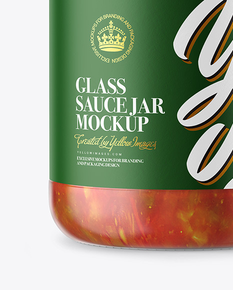 Glass Jar With Lecho Sauce Mockup PSD #1