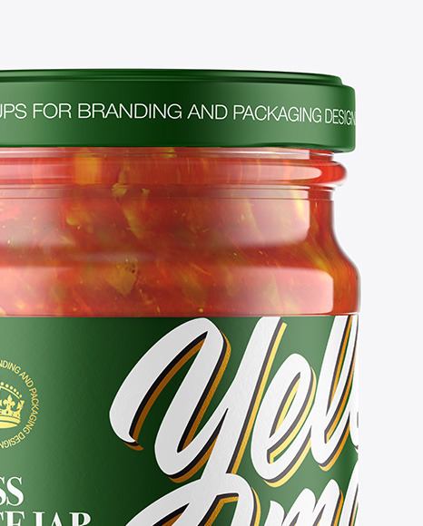Glass Jar With Lecho Sauce Mockup PSD #7