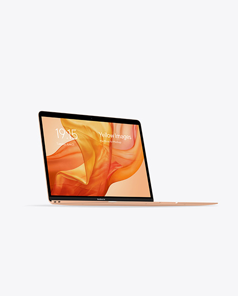 MacBook Air Gold Mockup PSD #4