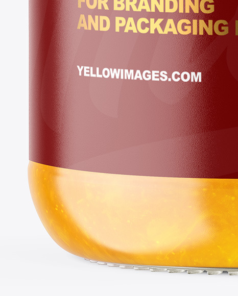 Clear Glass Jar with Mango jam Mockup PSD #7