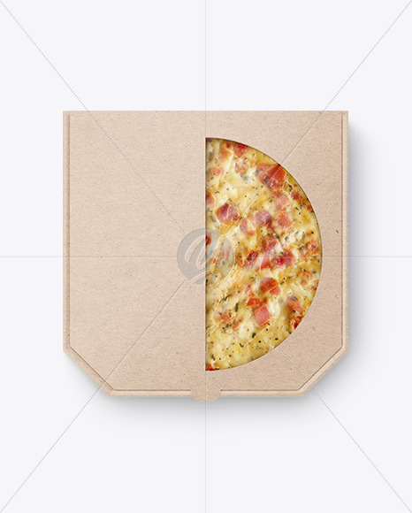 Kraft Paper Box with Pizza Mockup PSD #1