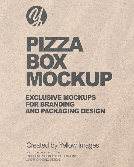 Kraft Paper Box with Pizza Mockup PSD #4