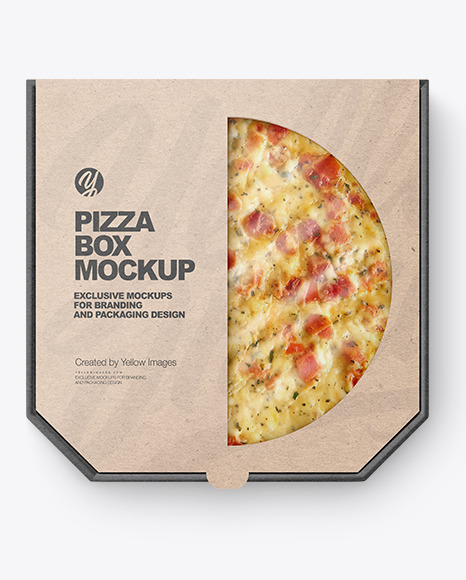 Kraft Paper Box with Pizza Mockup PSD #5