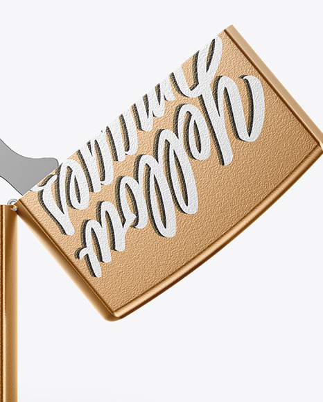 Opened Metallic Textured Lighter Mockup PSD #1