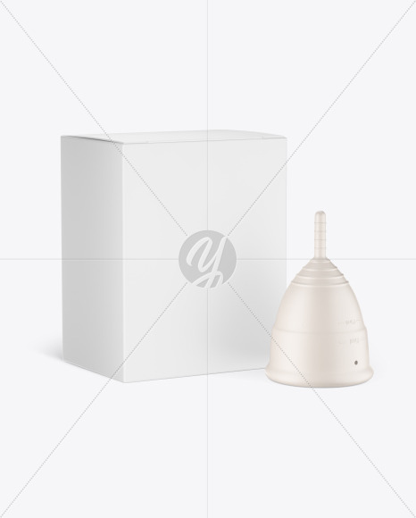 Matte Menstrual Cup Package Mockup PSD #1