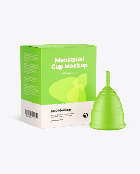 Matte Menstrual Cup Package Mockup PSD #2