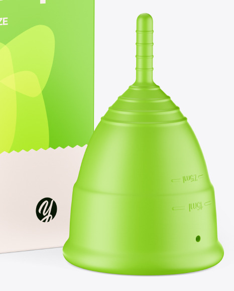 Matte Menstrual Cup Package Mockup PSD #4