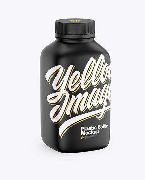 Matte Square Plastic Bottle Mockup PSD #2