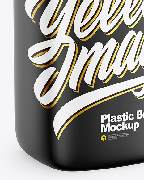 Matte Square Plastic Bottle Mockup PSD #6