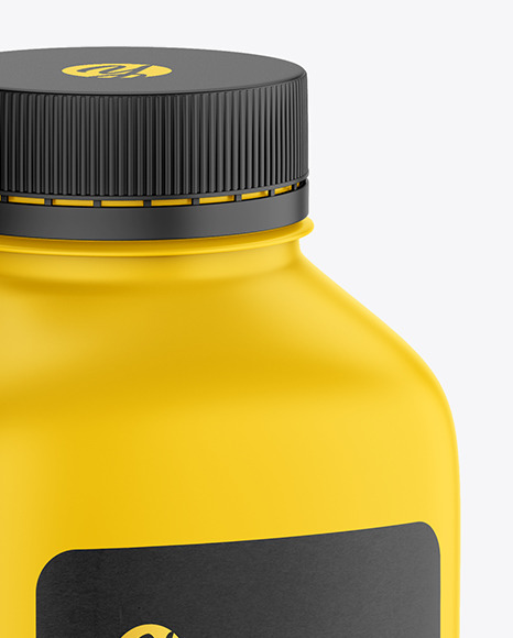 Matte Square Plastic Bottle Mockup PSD #7