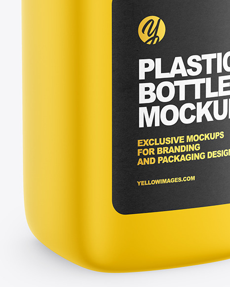 Matte Square Plastic Bottle Mockup PSD #5
