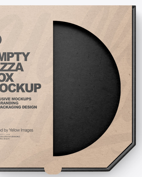 Empty Kraft Paper Pizza Box Mockup PSD #2