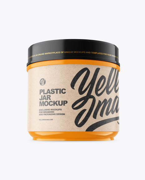 Plastic Glossy Jar Mockup PSD #2