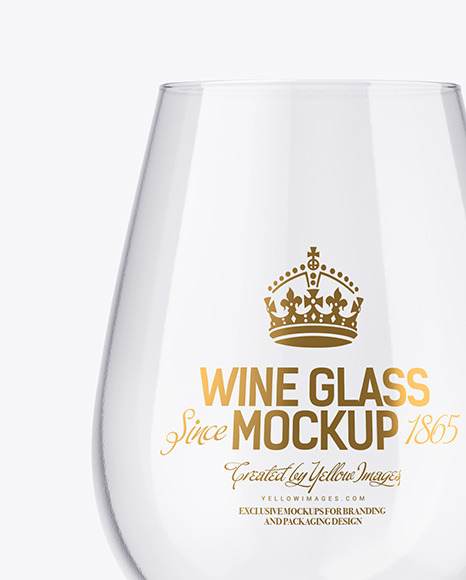 Clear Wine Glass Mockup PSD #2