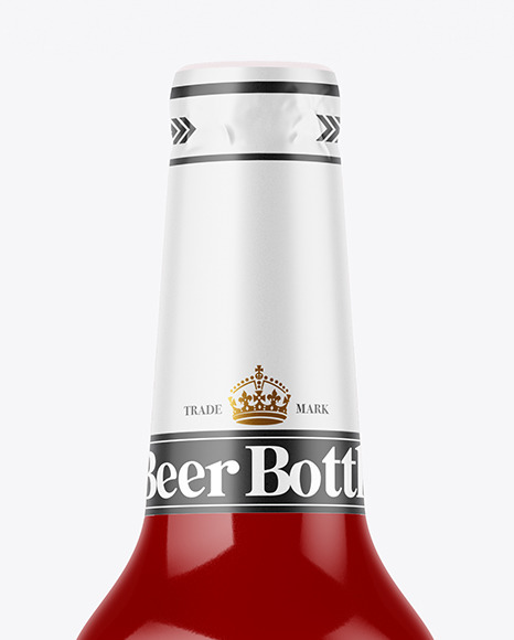 Glossy Beer Bottle Mockup PSD #2