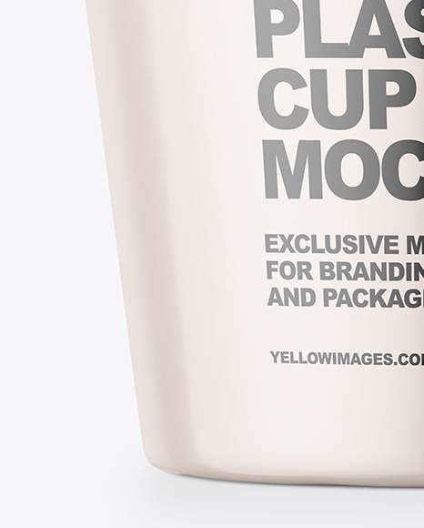 Round Glossy Plastic Cup Mockup PSD #7