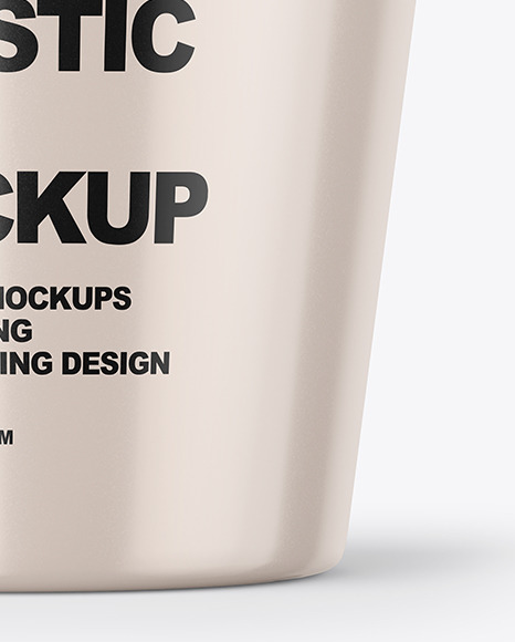 Round Glossy Plastic Cup Mockup PSD #5