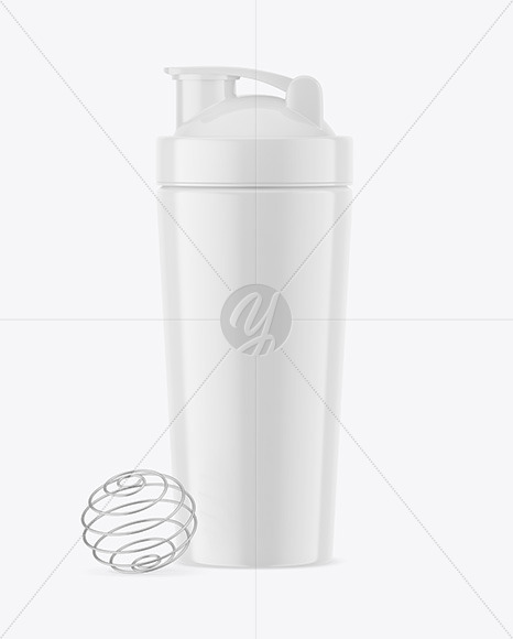 Download Glossy Shaker Bottle With Blender Ball Mockup In Bottle Mockups On Yellow Images Object Mockups