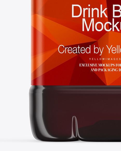 Clear Plastic Dark Drink Bottle Mockup PSD #5