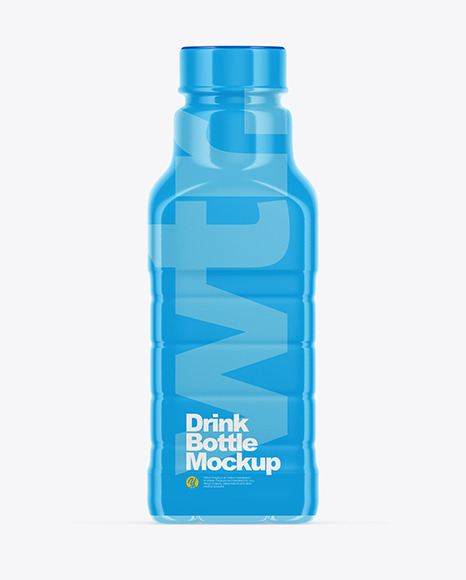 Glossy Plastic Drink Bottle Mockup PSD #2
