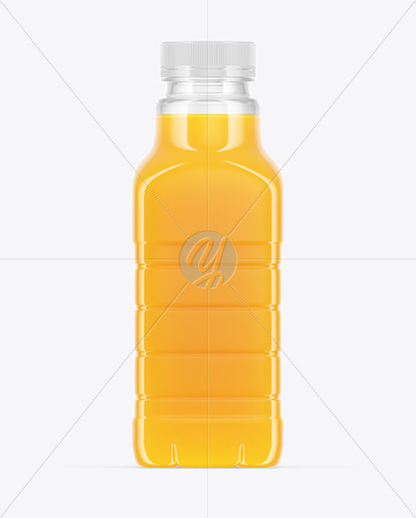 Clear Plastic Orange Juice Bottle Mockup