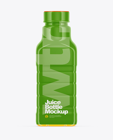 Clear Plastic Orange Juice Bottle Mockup PSD #2