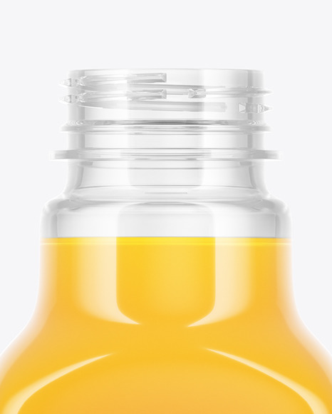 Clear Plastic Orange Juice Bottle Mockup PSD #7