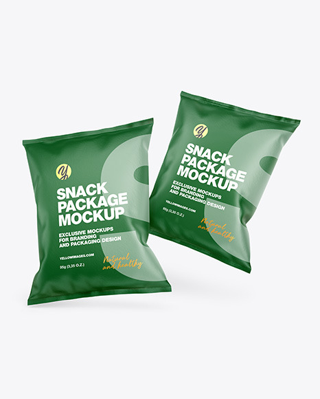 Two Paper Snack Packages Mockup