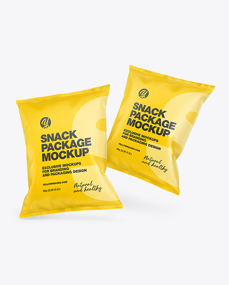 Two Paper Snack Packages Mockup PSD #2