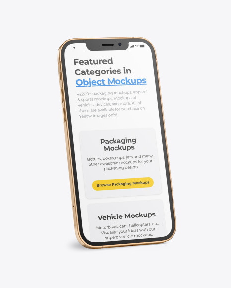 Download Apple Iphone 12 Pro Mockup In Device Mockups On Yellow Images Object Mockups