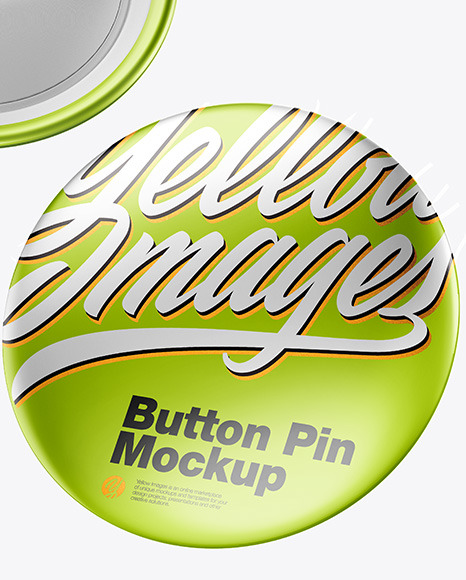 Three Metallic Button Pins Mockup PSD #7
