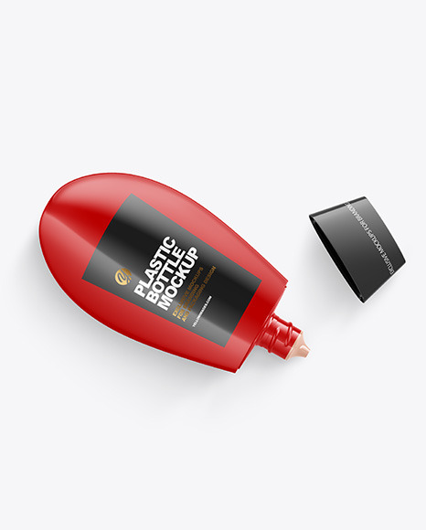 Glossy Plastic Bottle Mockup PSD #3