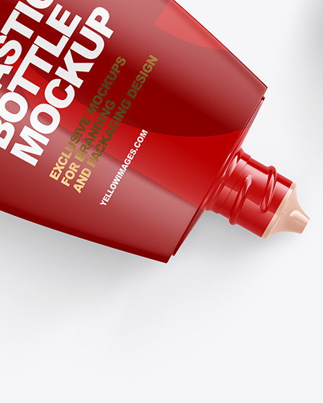 Glossy Plastic Bottle Mockup PSD #4