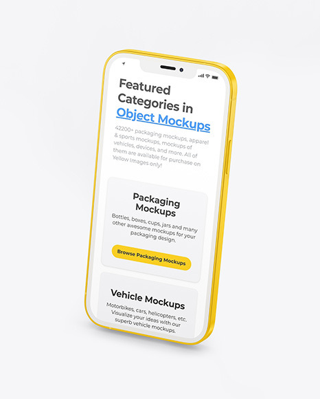 Download Clay Apple Iphone 12 Pro Mockup In Device Mockups On Yellow Images Object Mockups