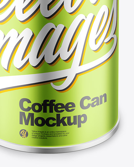 Coffee Tin Can with Matte Metallic Finish Mockup PSD #5