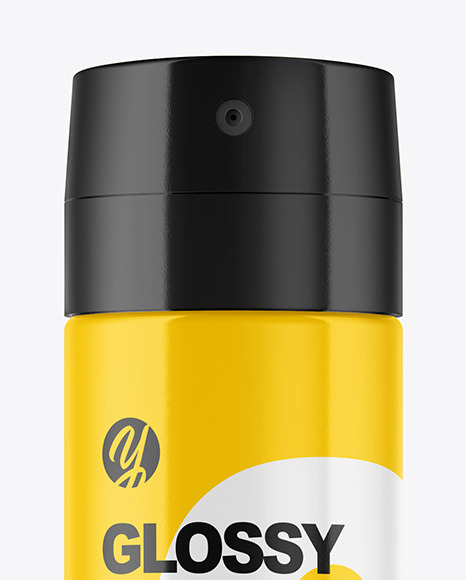 Glossy Aerosol Bottle Mockup PSD #2