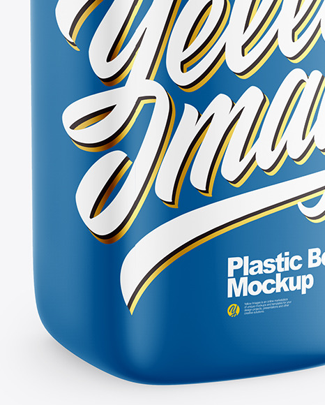 Glossy Square Plastic Bottle Mockup PSD #6