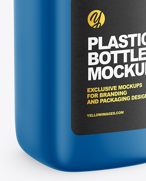 Glossy Square Plastic Bottle Mockup PSD #5