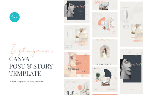 Minimalist and Elegant Reminder Instagram Canva Template